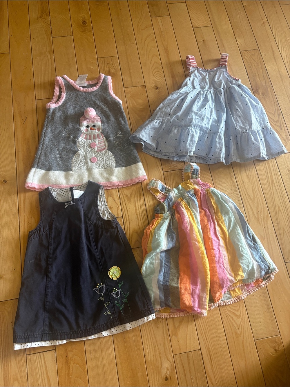 Vintage Gymboree Dress and others- Gray, Light Blue, Navy, Multicolor Stripes